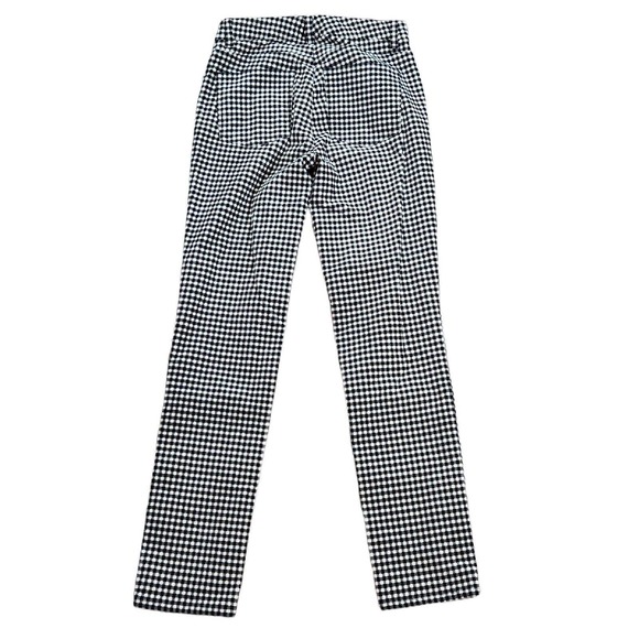 Talbots Womens Pants SZ 2 Black White Check High Rise Waist Straight Leg Stretch - Picture 2 of 8
